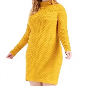 Eloquii Golden Knit Sweater Dress
